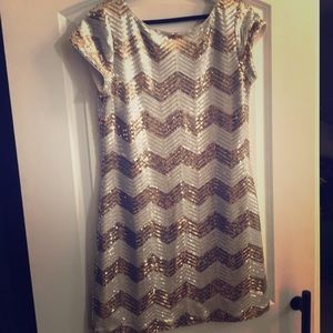 Sequin Chevron Dress